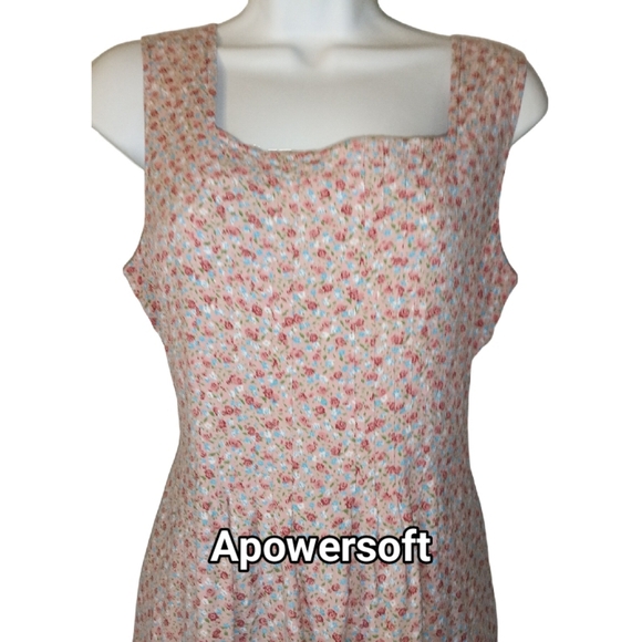 Vintage 80s Robbie Bee Dusty Rose Floral Midi Dress (0500) - Picture 3 of 5